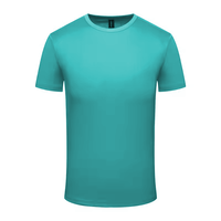 T-shirt décontracté unisexe en maille à col rond et manches courtes, coupe classique, couleur unie, vente en gros promotionnelle