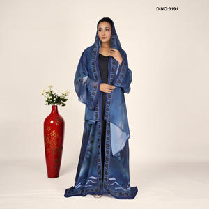 Abaya moderne à col ouvert très demandée, avec manches longues, vêtement islamique confortable et modeste, disponible à prix d'exportation - Product Image 1