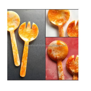 ชุดช้อนส้อมสปอร์คเรซิ่นสีเหลือง ดีไซน์หรูหรา สวยงาม ทนทาน เป็นมิตรต่อสิ่งแวดล้อม สำหรับเสิร์ฟสลัด เหมาะสำหรับงานแต่งงาน มีความต้องการสูง - Product Image 1