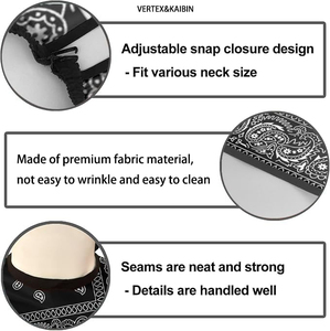 Capa de Barbero Personalizada con Diseño Paisley Negro, Sublimada, Impermeable, de Nailon, Unisex, para Halloween, para Cortar el Cabello, con Logotipo - Product Image 4