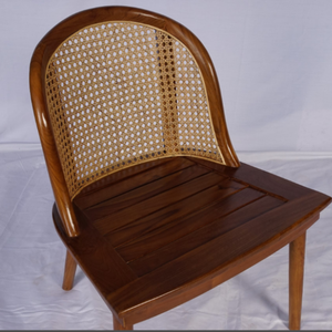 Chaise de salle à manger élégante et décontractée avec revêtement en velours capitonné et structure en bois au design minimaliste pour l'ameublement de la maison - Product Image 5