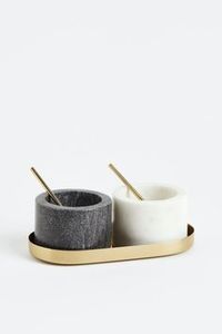 Salt <b>pepper</b> bowl natural marble spice holder luxury tabletop decor marble kitchen organiser gourmet salt <b>pepper</b> container - Product Image 4