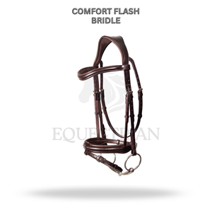 บังเหียนแบบ COMFORT FLASH ขนาดมาตรฐานสำหรับขี่ม้าแบบอังกฤษ เพื่อความสบายและการควบคุมของม้า - Product Image 2