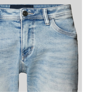 Pantalones Cortos de Mezclilla Casuales de Verano para Hombre, Corte Recto Holgado, con Pedrería, Cintura Media, Estilo Urbano - Product Image 6