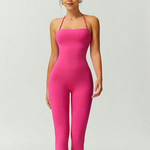 Nouvelle Combinaison de Sport Femme Effet Fesses Galbées 2026 – Halter, Séchage Rapide, Dos Nu, Sans Manches, Idéale pour le Yoga et le Fitness - Product Image 2