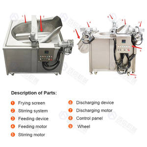 Freidora semiautomática industrial Patatas fritas Banana Chips Freidora Tipo lote Freidora Restaurante - Product Image 5