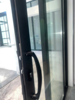 Aluminium-Legierung Schiebefenster mit Horizontalöffnung, Minimalistisches Design, Schwarzer Rahmen, Gehärtete Glaspaneele
