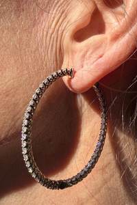 Pendientes de Aro Ovalados de Moissanita, Diseño Personalizado de Tulipán Invertido, Plata de Ley, Chapado en Oro de 14K, Joyería de Lujo - Product Image 2