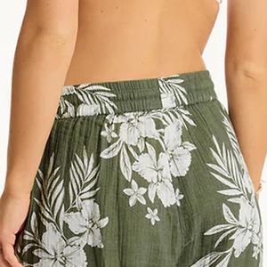 Short de plage sexy pour femme, taille mi-haute à cordon de serrage, coupe droite, couleur unie, tricoté ajouré, style club - Product Image 4