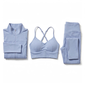 Women's Fitness Workout Set Stylish Premium Athletic Sportswear Quick Dry Breathable Lightweight Gym Training Activewear - Product Image 3