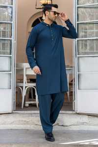 Nouvelle collection de kurtas et shalwar décontractés pour hommes, design pakistanais 2026, grandes tailles, respirant, coton/polyester - Product Image 3