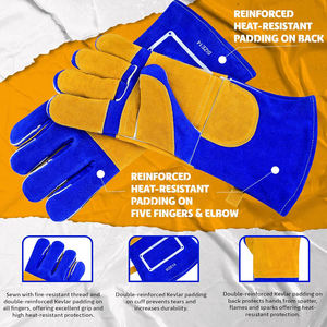Guantes de Soldadura MIG con Refuerzos de Kevlar Resistentes al Calor y al Fuego, Guantes de Seguridad para Soldadores con Puño Largo y Absorción de Sudor - Product Image 3