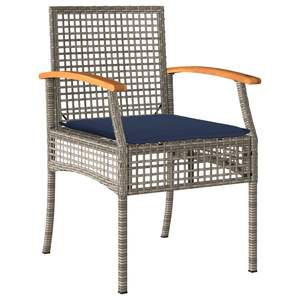 Juego de 9 Piezas de Muebles de Jardín de Ratán PE Gris, Juego de Comedor de Patio de 8 Piezas - Product Image 3