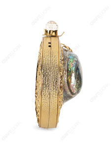 กระเป๋าคลัทช์ทรงวงรีเปลือกหอยมุกคุณภาพสูง พร้อมลายเปลือกหอยสองชั้นและกรอบทองแกะสลัก กระเป๋าสำหรับออกงานกลางคืนสุดหรู สำหรับการส่งออกแบบ OEM - Product Image 4