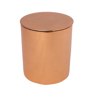 Sleek design Hammered gold plated aluminum candle jar with lid luxury scented candle single wick soy wax candle <b>offer</b> customize - Product Image 1