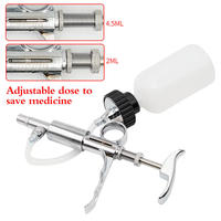Seringue vétérinaire automatique double de haute qualité 5 ml réutilisable pour le bétail, la volaille et l'élevage