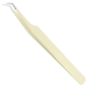 Pinzas para Pestañas de 90 Grados con Logotipo Personalizado al por Mayor, Juego de Pinzas de Acero Inoxidable con Punta de Fibra para Extensiones de Pestañas Postizas - Product Image 2