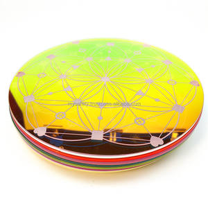 Base de centre de table en acrylique personnalisable, artisanat spirituel holographique, Art Déco, décoration d'intérieur, Géométrie Sacrée, Méditale - Product Image 3