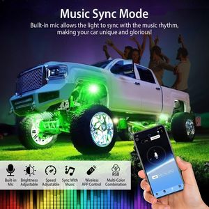 Kit de 8 pods d'éclairage LED RGB pour voiture, 12V DC, néons de voiture étanches IP68, éclairage sous châssis, accessoires d'éclairage de voiture avec double télécommande - Product Image 5