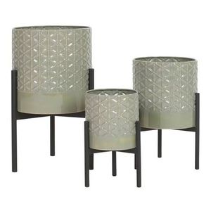 Linea Exports Inc Luxury Eco Friendly <b>Iron</b> Planter Pots Stand Hand Carved Finish <b>Lightweight</b> Durable Custom Planter Garden - Product Image 5