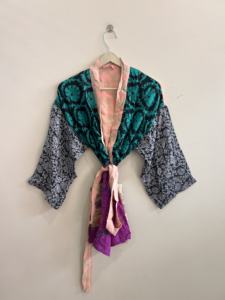 Kimono de Seda Sari para Mujer, Bata de Verano, Ropa de Dormir Suave y Cómoda - Product Image 4