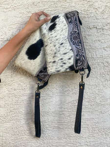 Cartera de mano de cuero tallado a mano, cartera de mano de cuero genuino, Cartera de cuero occidental, cartera elegante única para mujer - Product Image 4