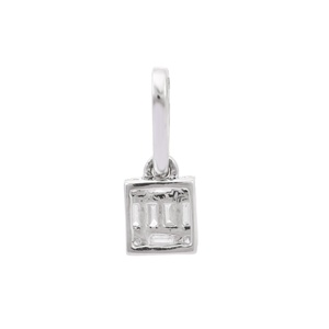 Pendentif en or blanc 14 carats de luxe fait à la main coupe de princesse solitaire naturel pour les cadeaux d'anniversaire de fête breloques de bijoux en gros - Product Image 5