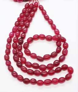 AAA <b>Ruby</b> Quartz Smooth Oval Beads 7x10 MM Red <b>Ruby</b> Quartz Gemstone Beads 16 Inch <b>Ruby</b> Quartz Oval Shape Loose Beads For Jewelry - Product Image 1