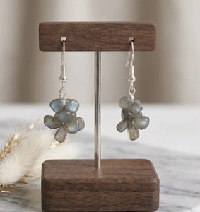Pendientes Colgantes con Racimo de Piedras Preciosas Entrelazadas, Diseño Floral con Cuentas Hechas a Mano, Moda para Mujer, Aleación con Revestimiento Antideslustre - Product Image 5
