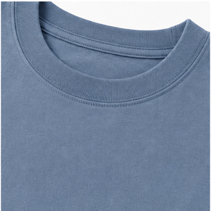 Custom Dusty Blue Soft Washed Cotton <b>Mens</b> Oversized Short Sleeve Crew Neck T-Shirt MTS-OVR-0009 - Product Image 6