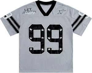 เสื้อเจอร์ซีย์อเมริกันฟุตบอลสไตล์เรโทรสตรีทแวร์ พิมพ์ลายเต็มตัว แบบขายส่ง คุณภาพสูง ผ้าตาข่ายทรงบ็อกซี่ ไซส์ใหญ่พิเศษ - Product Image 6