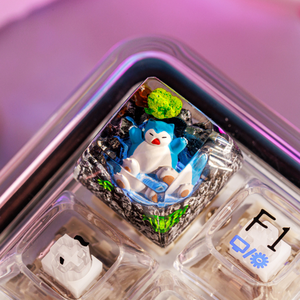 Keycaps Mystiques Anime, Keycaps Artisanaux Personnalisés, Keycaps Anime Mignons, Keycaps Verts, Ensemble de Keycaps, Keycaps en Résine - Product Image 1