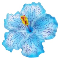 Sunne Tropical Décoration d'été faite à la main, Fleur artificielle en mousse Hibiscus, Motif tatouage, Accessoires de mode pour femmes, 7 couleurs