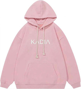 KADIA Custom Pink Oversized Hoodie Heavyweight <b>Pullover</b> with Thick Drawstrings hoodies Wholesale <b>Men's</b> print Streetwear Hoodies - Product Image 6