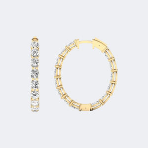 Pendientes de Aro con Diamantes en Forma Ovalada de 5.60CTW - Product Image 4