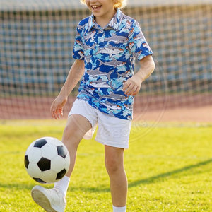 Vêtements de sport personnalisés à col pour jeunes, polos de golf pour garçons et filles, matière extensible, pour les tournois, l'entraînement et les événements de club - Product Image 5