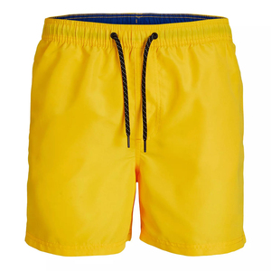 Shorts de bain pour hommes, solides, à séchage rapide, écologiques, respirants, avec cordon de serrage, pour l'été - Product Image 3