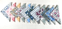 Bandana carré artisanal en pur coton imprimé au bloc, 21x21 pouces, léger, motif floral, élégant pour femme