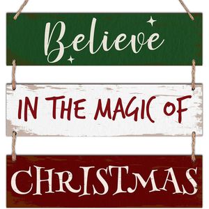 3 cartelli natalizi da appendere con corda per decorazioni festive per la casa - Product Image 1