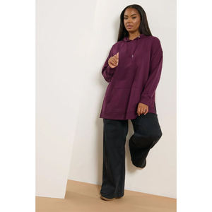 Vente en gros de sweats à capuche en flanelle sherpa surdimensionnés, doux et chauds, avec logo personnalisé, pour femmes - Product Image 2