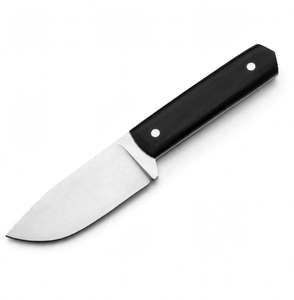 Herramienta utilitaria compacta de acero satinado hecha a mano con punta de caída, mango de madera negra y diseño artesanal. - Product Image 4