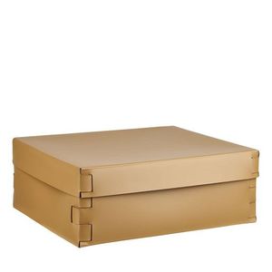 Boîte de rangement en cuir moderne avec surpiqûres décoratives pour la chambre à coucher, le salon et le bureau - Product Image 1
