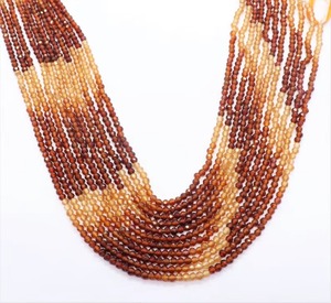 Cuentas facetadas de granate Hessonita natural en forma de rondel de 3 mm, cuentas de piedra preciosa de granate con tonalidades, hilo de 13 pulgadas para fabricación de joyas al por mayor - Product Image 1