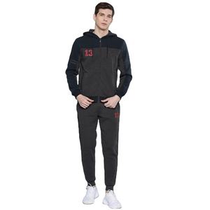 Ensemble de jogging avec Logo brodé pour homme, survêtement en coton à fermeture éclair, couleur unie, taille personnalisée, pour l'hiver - Product Image 1