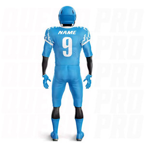 ชุดยูนิฟอร์มอเมริกันฟุตบอลชายคุณภาพสูง โพลีเอสเตอร์ 100% แบบกำหนดเองได้ ขายส่ง MOQ เสื้อเจอร์ซีย์แขนสั้นระบายอากาศพร้อมกางเกงขาสั้นสำหรับทีม - Product Image 3