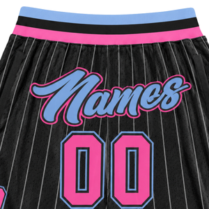 Shorts de basket-ball en mesh sublimé noir et rose pour hommes, tissu respirant, shorts de sport athlétiques, uniforme d'équipe, vêtements de match - Product Image 6
