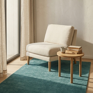 Textured Teal Wool Hand Tufted Anti-Slip <b>Rug</b> <b>Thick</b> Pile Plain Solid Area Carpet for Living Room Dining Room Modern Home Decor - Product Image 6