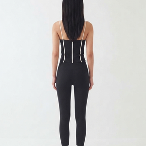 Leggings sans couture taille basse pour femme, brossés, noirs unis, effet ventre plat, pour yoga, entraînement, course, gym, fitness et activités sportives - Meilleures ventes - Product Image 5
