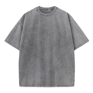 T-shirt en coton vert olive surdimensionné pour homme, col rond, manches courtes, décontracté, couleur unie, coupe jersey, longueur normale, tricoté uni - Product Image 6