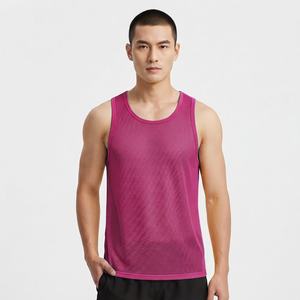 Factory Price Breathable Plain Dyed <b>Men</b> Sports Mesh Sleeveless Mesh <b>Singlets</b> <b>for</b> <b>Men</b> Transparent Vest <b>for</b> Sale - Product Image 4